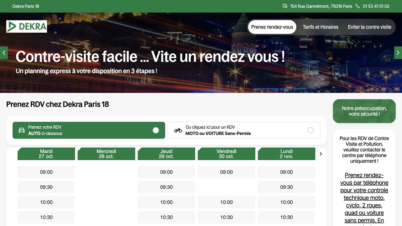 Capture du site de CARSUR · Paris